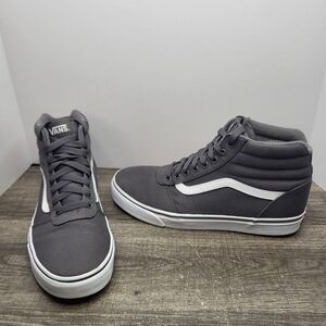 VANS Sk8-Hi Stripe Grey  White Casual Sneakers Shoes Mens Size 10.5